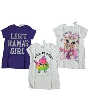 NWT  The Children’s Place 3 Graphic Tee Bundle               Girls Size M (7/8)